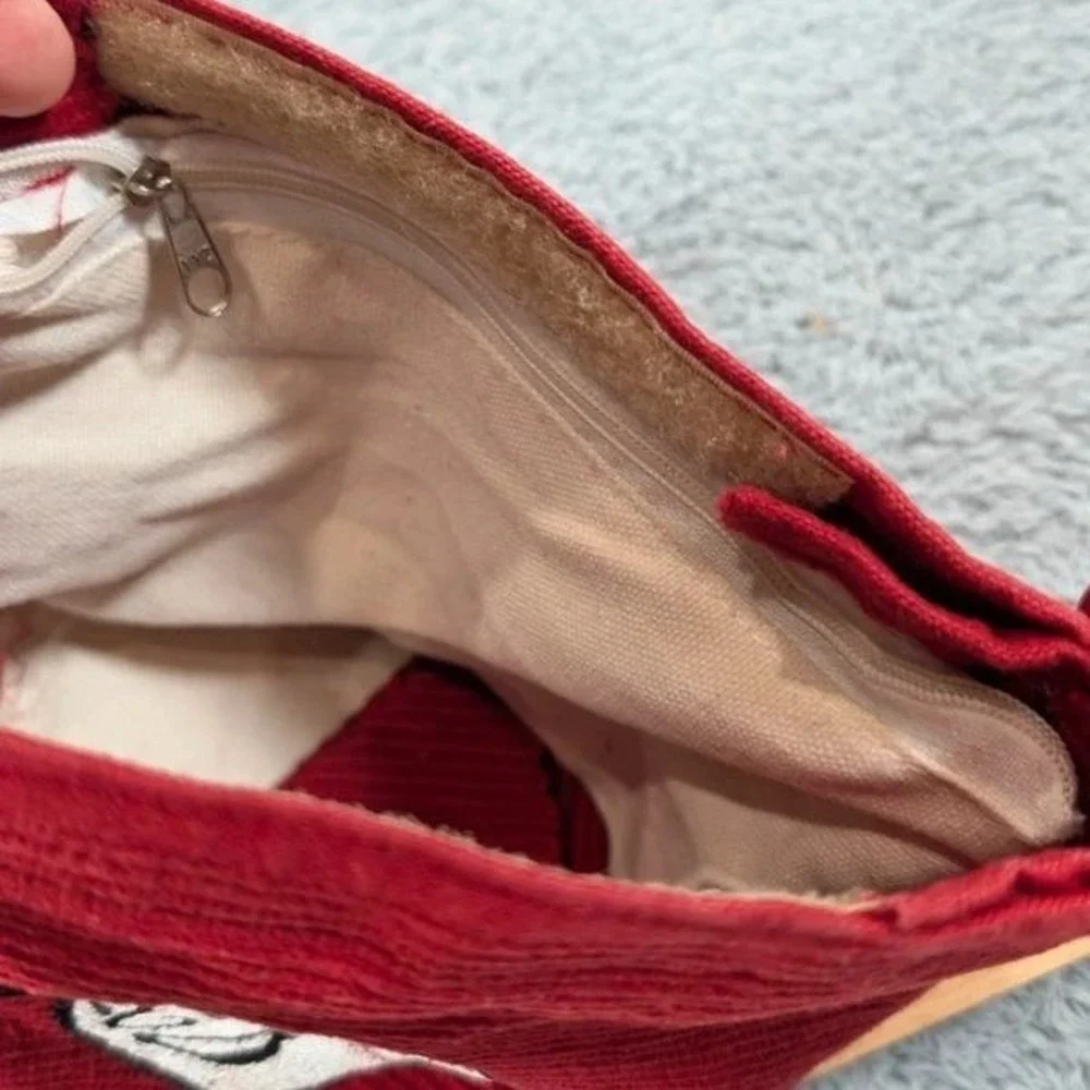 Vintage Cincinnati Reds Corduroy Crossbody Purse Bag Retro Mr Redlegs MLB Pouch
